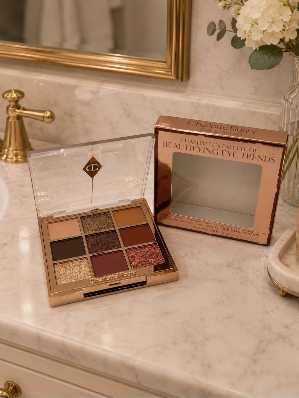 Charlotte Tilbury eyeshadow, palette Beautifying Eye Trends  sensual sunset